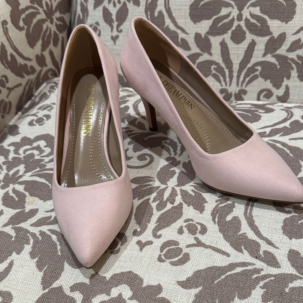 Dream Pairs Blush Pink Pointed-Toe Stiletto Pumps